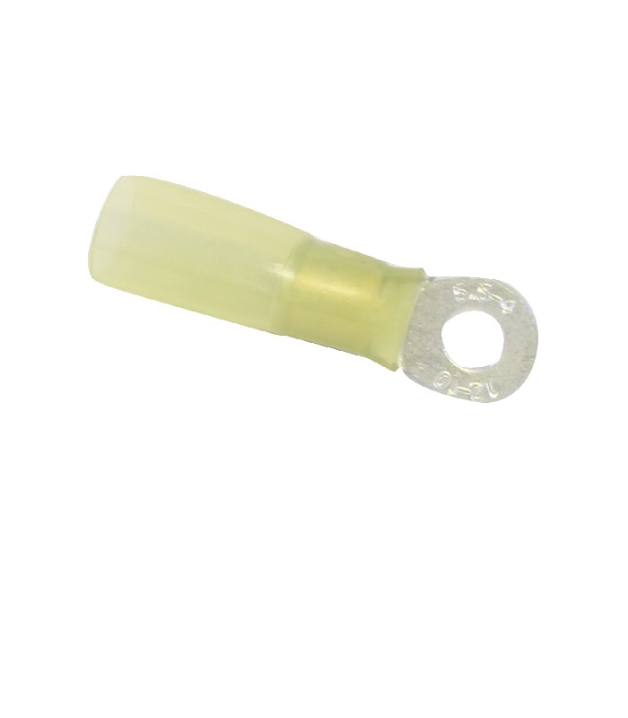 PureVolt Heat-Shrink Ring Terminal #8 10-12 AWG Yellow 10 pcs