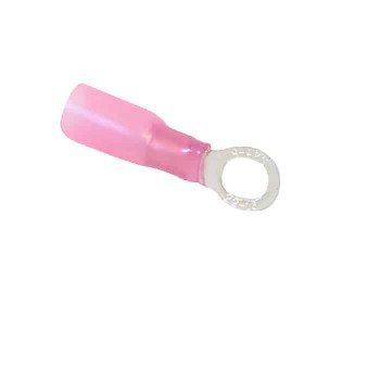 PureVolt Heat-Shrink Ring Terminal - Screw #10 - 22-16 Awg - Pink - Pack of 10