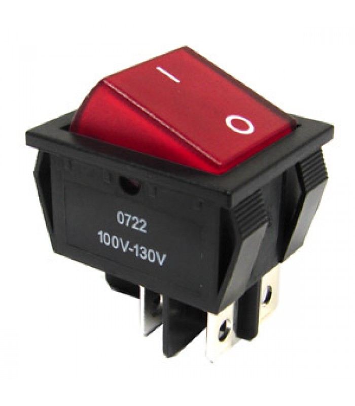 PureVolt Illuminated Rocker Switch - ON-OFF - 16A - 125V - Red