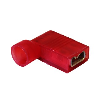 PureVolt Insulated Blade Terminal - Female - 90° - .250" - 22-16 AWG - Simple Sleeve - Red - Pack of 10