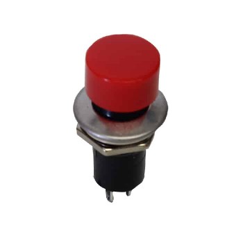 PureVolt Interrupteur à bouton-poussoir momentané - Tête ronde - N.F - Rouge