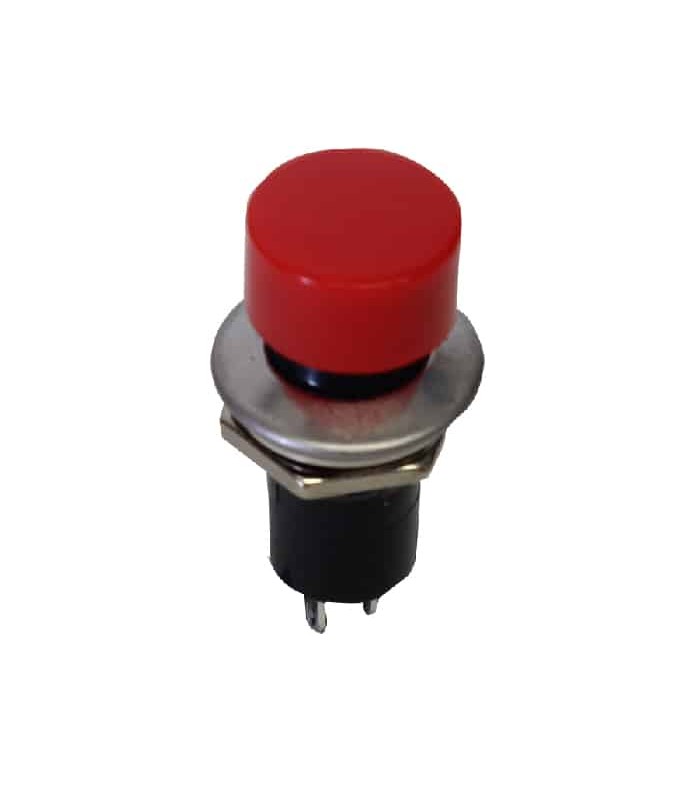PureVolt Interrupteur à bouton-poussoir momentané - Tête ronde - N.F - Rouge