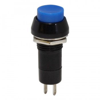 PureVolt Interrupteur à bouton poussoir momentané - S.P.S.T - N.O. - 125 V/250 V - 3 A/1 A - Bleu