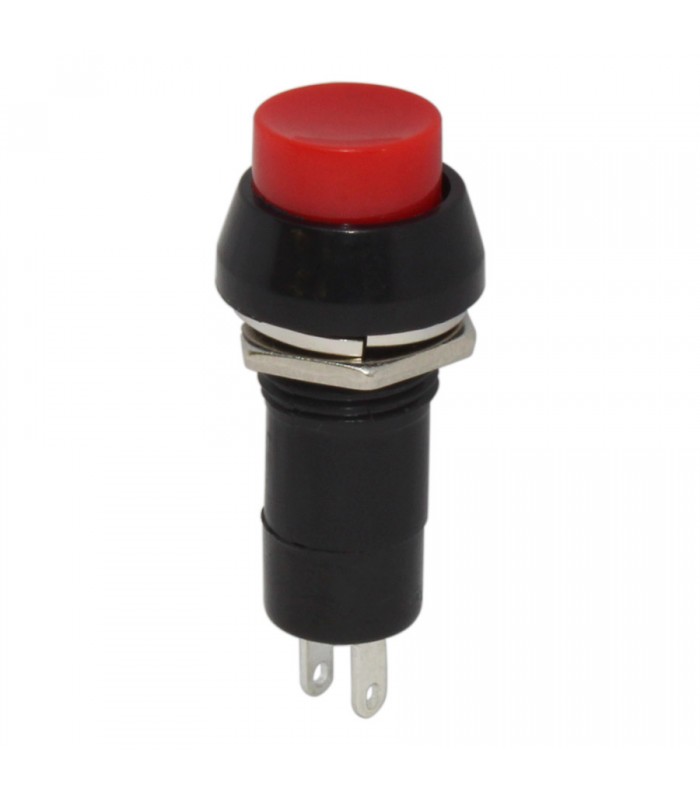 PureVolt Interrupteur à bouton poussoir momentané - S.P.S.T - N.O. - 125 V/250 V - 3 A/1 A - Rouge