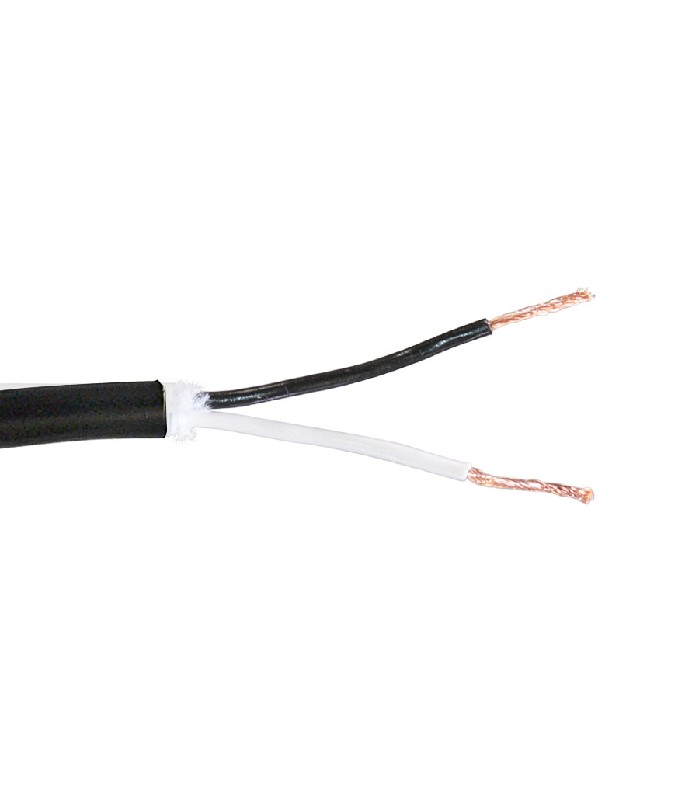 PureVolt Câble de fils multibrins - 2C/18 AWG - SJT - FT2 - Noir - 5 m