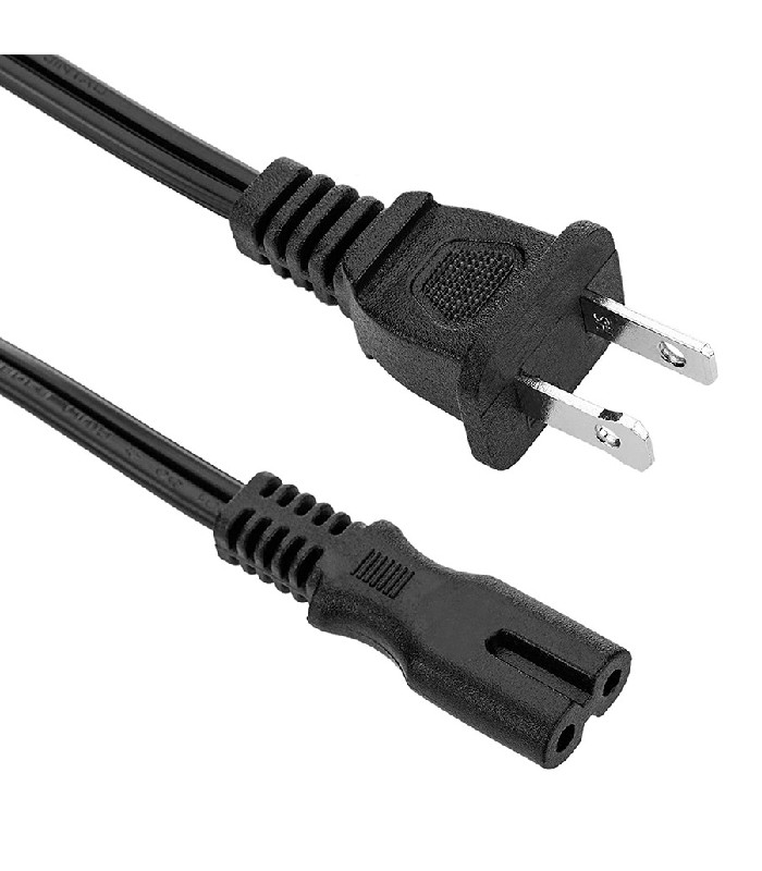 PureVolt Cordon d'alimentation NEMA 1-15P à C7 - 2c/18 AWG - FT2 - Noir - 2 m