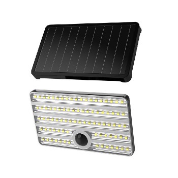 PureVolt Outdoor Solar Motion Sensor Security Light - Single Head - 17.6 W - 6000 K - Black