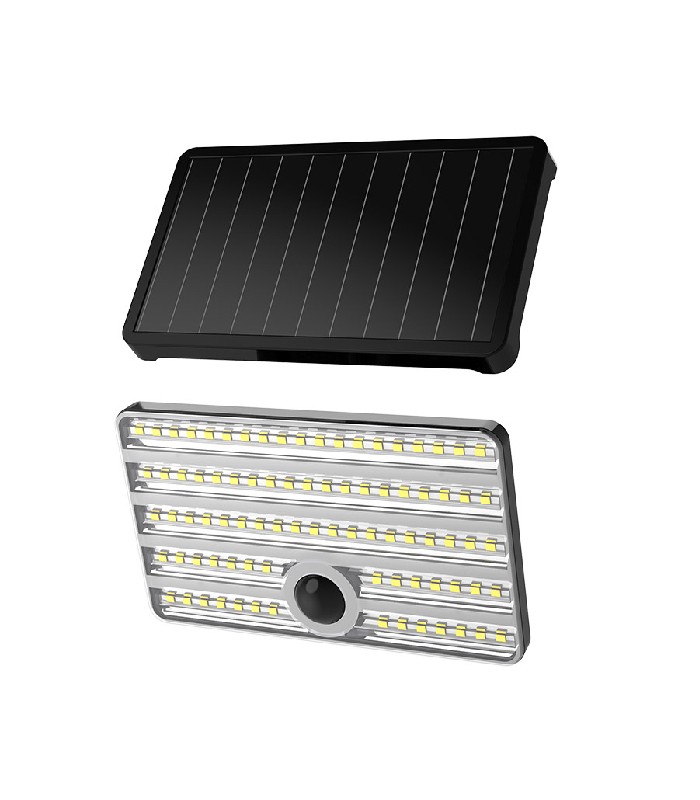 PureVolt Lumière de sécurité solaire à détecteur de mouvement pour extérieur - Tête simple - 17.6 W - 6000 K - Noir