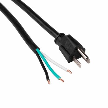 PureVolt Polarized AC Cord 5-15P Unterminated - 3C/18 AWG - FT2 - Black - 2 m