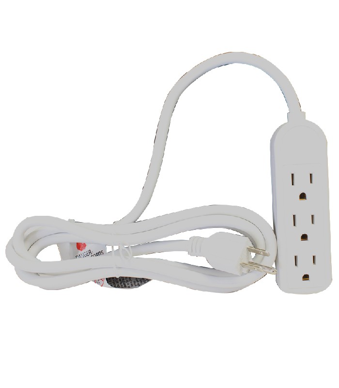 PureVolt Power Bar with 3 Outlets - 125V - 13A - White - 1.8m