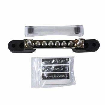 PureVolt Bornier simple isolé avec couvercle - 300V CA - 100A - 6 X M4 - Laiton