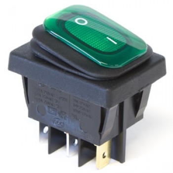 PureVolt Toggle switch ON-OFF 16A 125V D.P.S.T. 5P – Green