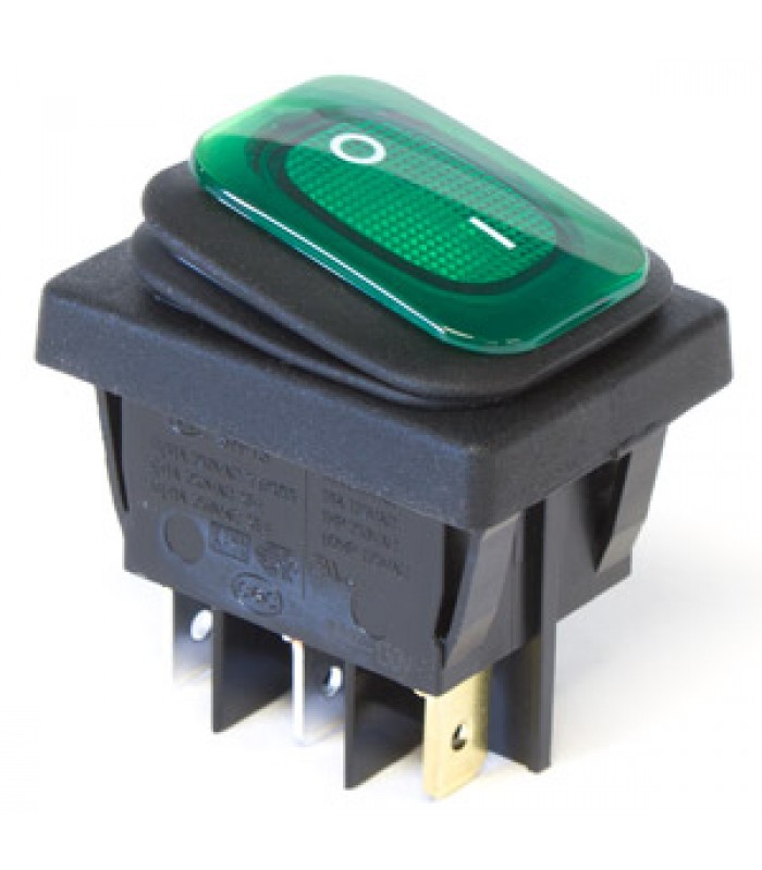 PureVolt Toggle switch ON-OFF 16A 125V D.P.S.T. 5P – Green