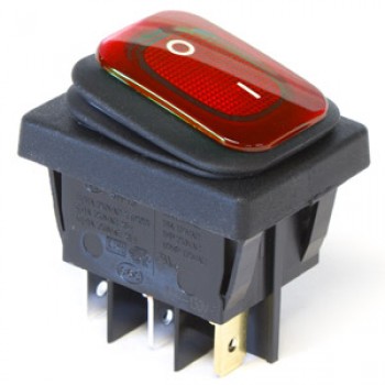 PureVolt Toggle switch ON-OFF 16A 125V D.P.S.T. 5P – Red