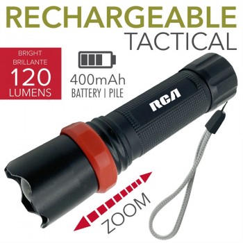 RCA Lampe de poche zoom USB rechargeable super lumineuse