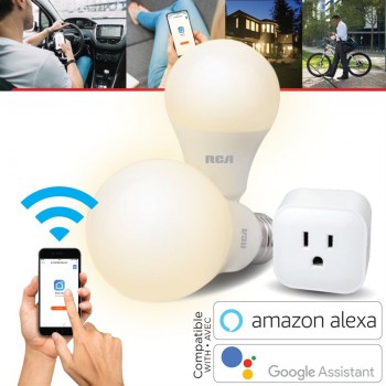 RCA Wi-Fi Smart Home Kit with 2 Dimmable Bulbs and 1 Smart Plug