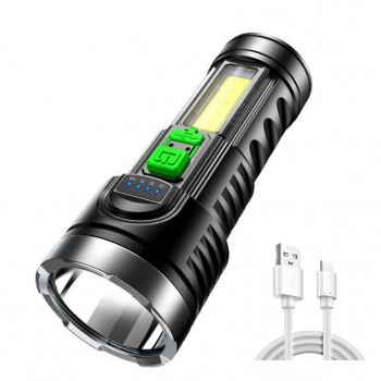 Lampe de poche LED rechargeable 4 modes 1200mAh