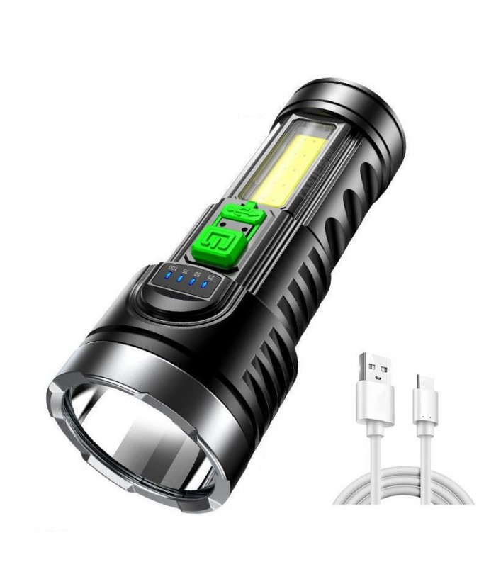 Rechargeable LED Flashlight 4 Modes 1200mAh