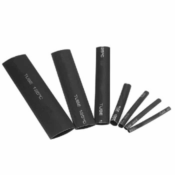 RedLink 2:1 Ratio Heat Shrink Tubing Assortment - 7 Sizes - Black - 100 pieces