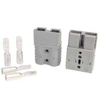 RedLink Connecteur Anderson 2 pôles avec terminaux - 600 V - 120 A - 4 AWG - Gris - Paquet de 2