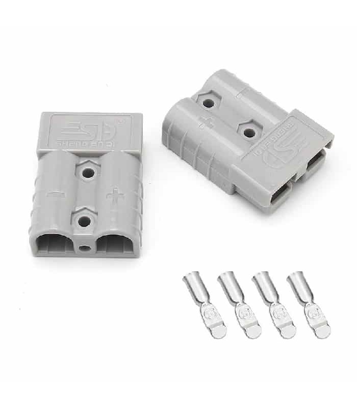 RedLink 2-Pole Anderson Connector with SG175A Terminals - 600 V - 50 A - 6 AWG - Gris - Pack of 2