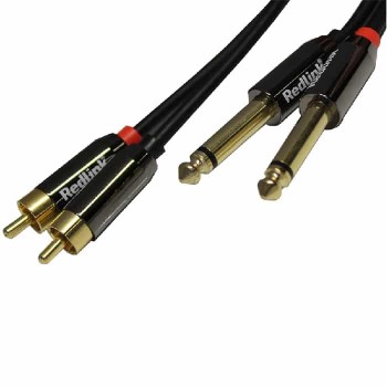 RedLink Câble 2 X 6.3 mm mono mâle à 2 X RCA stéréo mâle - 2 m