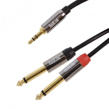 RedLink Cable Audio 3.5mm stéréo à 2 X 6.3mm Mâle Mono 8m / 26 pi