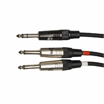 RedLink 6.3mm Male to 2 x 6.3mm Mono Male Stereo Cable - 1m