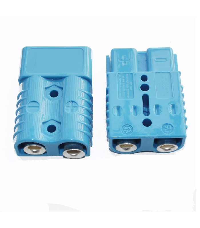 RedLink Connecteur Anderson 2 pôles avec terminaux SGD5900 - 600 V - 50 A - 6 AWG - Bleu - Paquet de 2