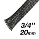 RedLink Braided Extensible Sleeving - 20mm (3/4") Diameter - 10m - Black & Gold