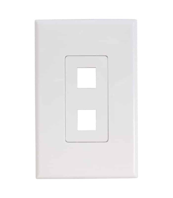 RedLink Plaque murale décora modulaire sans vis - 2 ports - Blanc