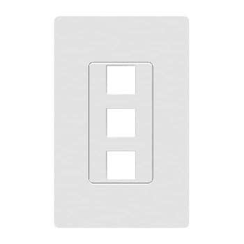 RedLink Plaque murale décora modulaire sans vis - 3 ports - Blanc