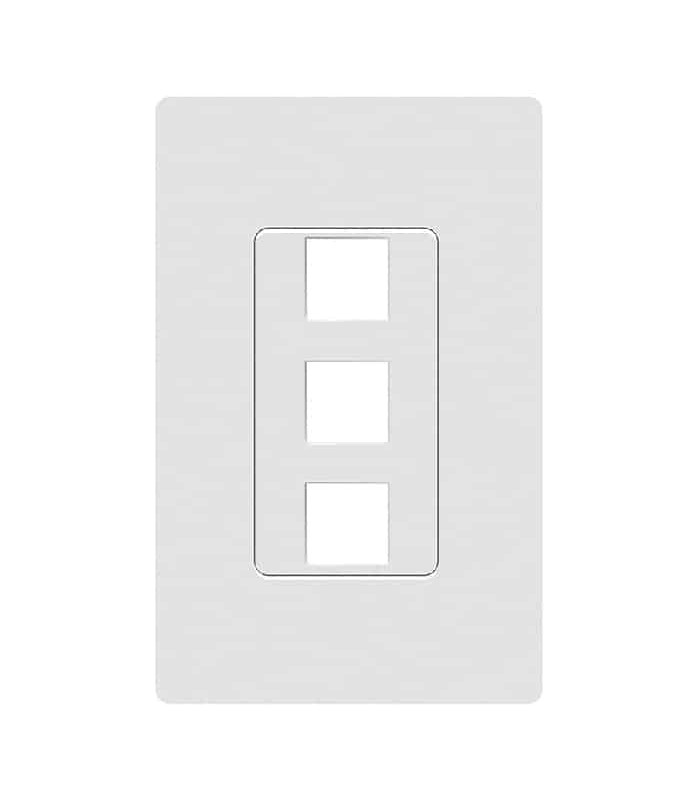 RedLink Plaque murale décora modulaire sans vis - 3 ports - Blanc