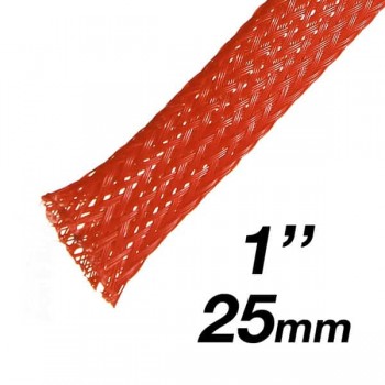 RedLink  PET Expandable Braided Sleeving - 25mm (1") Diameter - 10m - Orange