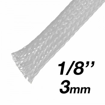RedLink PET Expandable Braided Sleeving - 3mm (1/8") Diameter - 10m - Grey