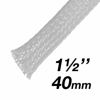 RedLink Gaine extensible tressée - Diamètre de 40mm (1-1/2") - 10m - Gris