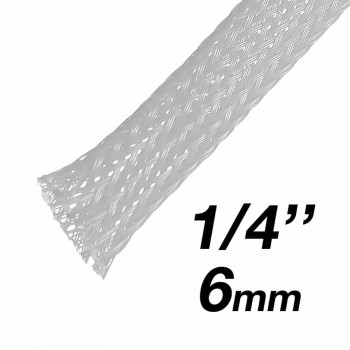 RedLink PET Expandable Braided Sleeving - 6mm (1/4'') Diameter - 10m - Grey