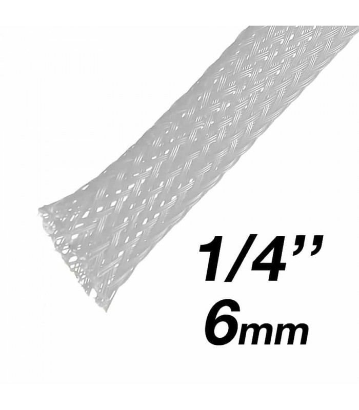 RedLink PET Expandable Braided Sleeving - 6mm (1/4'') Diameter - 10m - Grey