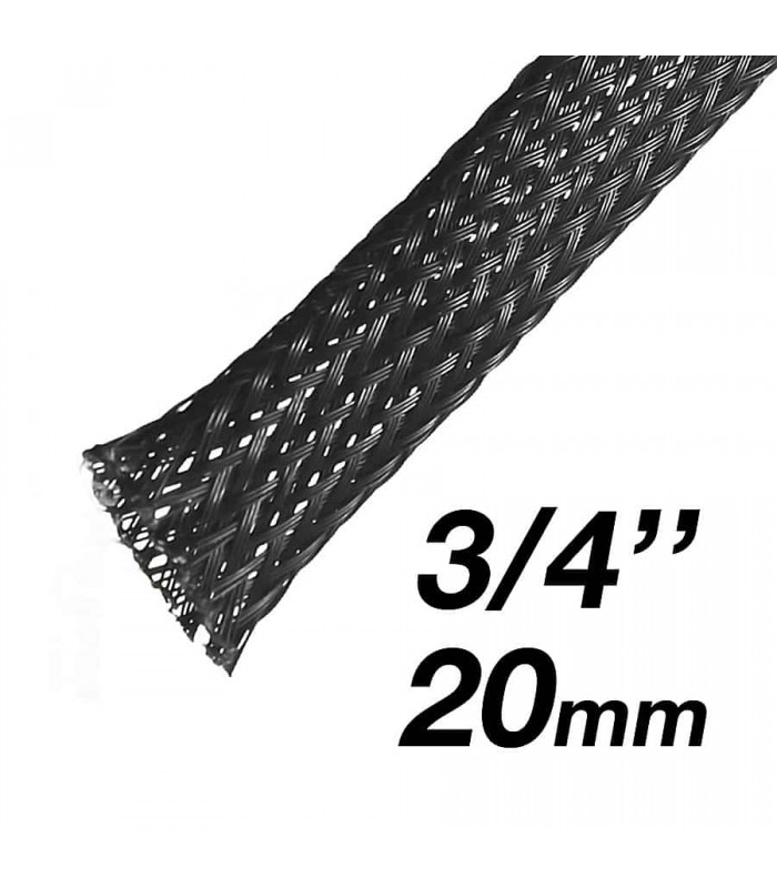 RedLink Gaine extensible tressée - Diamètre de 20mm (3/4'') - 10m - Noir