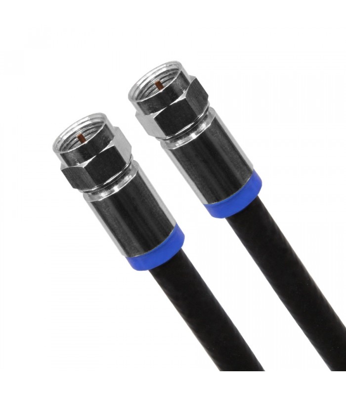 RedLink RG6 Coaxial Cable with F-Type Connectors - 77% Shielded - FT4 - Black - 1 m