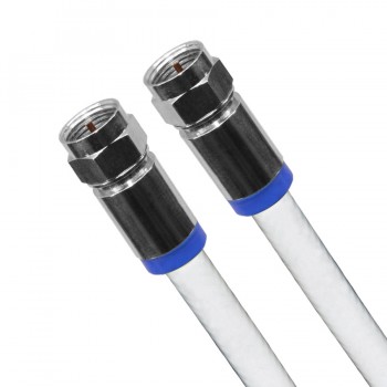 RedLink RG6 Coaxial Cable with F-Type Connectors - 77% Shielded - FT4 - White - 15m
