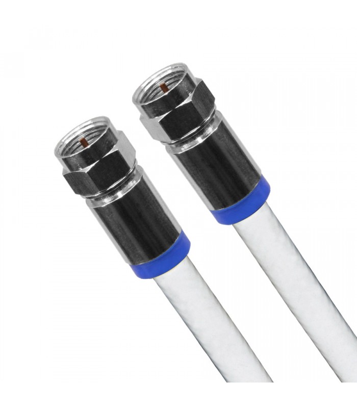 RedLink RG6 Coaxial Cable with F-Type Connectors - 77% Shielded - FT4 - White - 2m