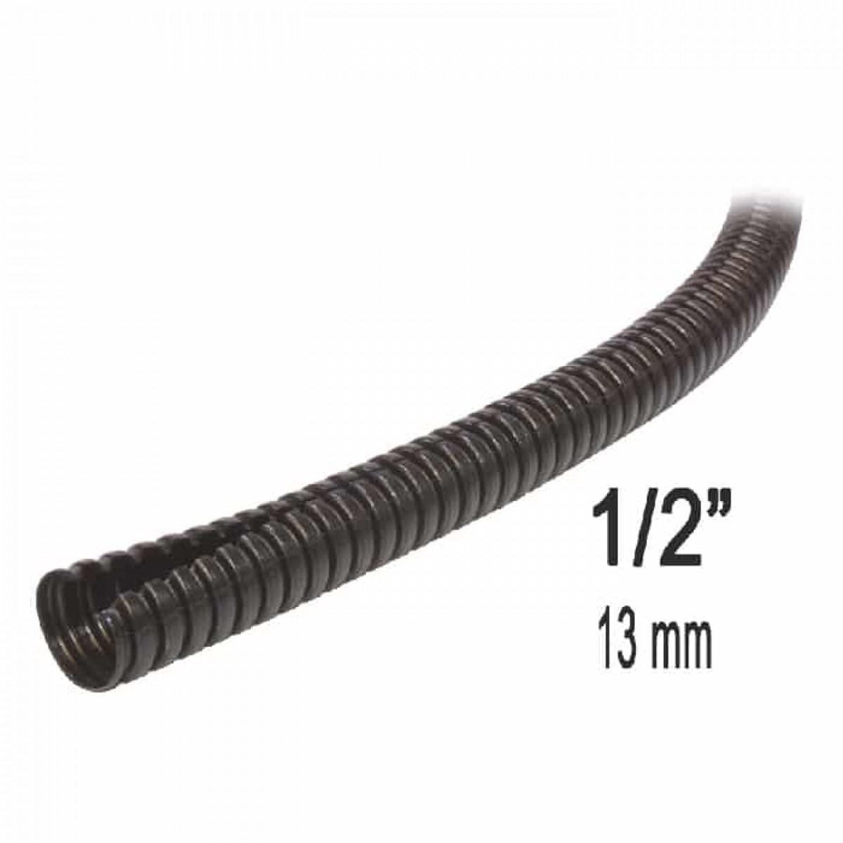 RedLink Gaine annelée fendue - 13 mm (1/2 po) - 5m - Noir - 160261-5