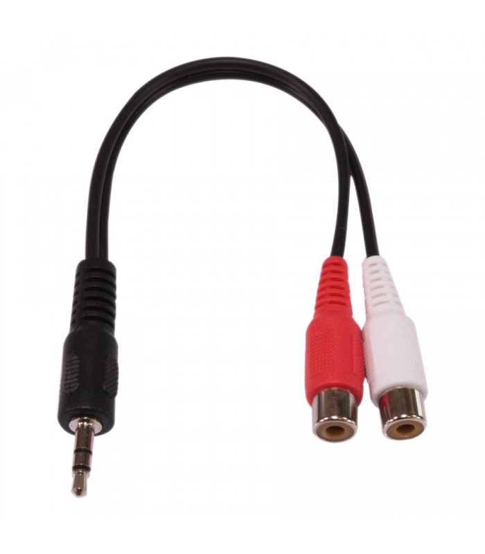 RedLink Adaptateur de câble stéréo mâle 3.5 mm à 2 x RCA femelle - 15 cm