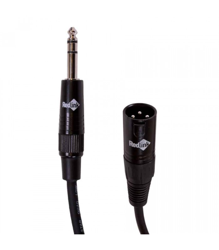 RedLink XLR Male to 1/4 in TRS Male Cable - 10 metres