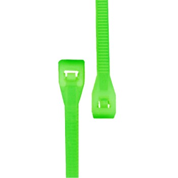 RedTools Attache autobloquante en nylon 15 po - Vert fluo - Paquet de 100