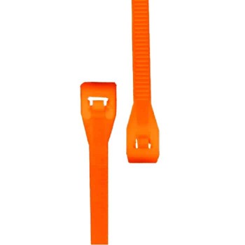 RedTools Attache autobloquante en nylon 15 po - Orange fluo - Paquet de 100