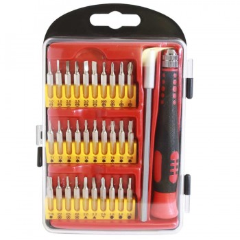 RedTools Ensemble d'embouts de tournevis de précision avec arbre d'extension, poignée et boîtier de rangement - 32 pièces