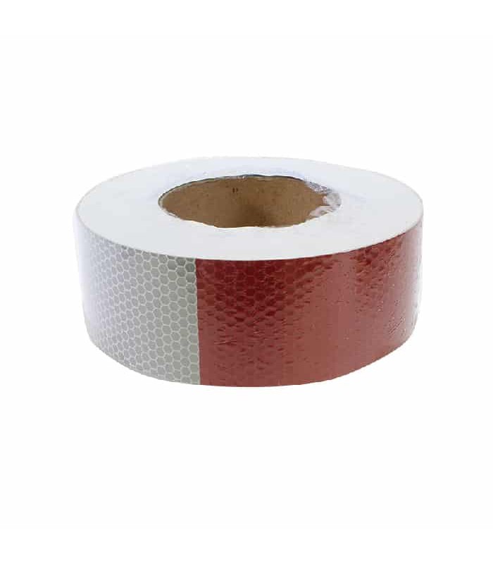 RedTools Bande réfléchissante adhésive - 5 cm x 25 m - Rouge et blanc