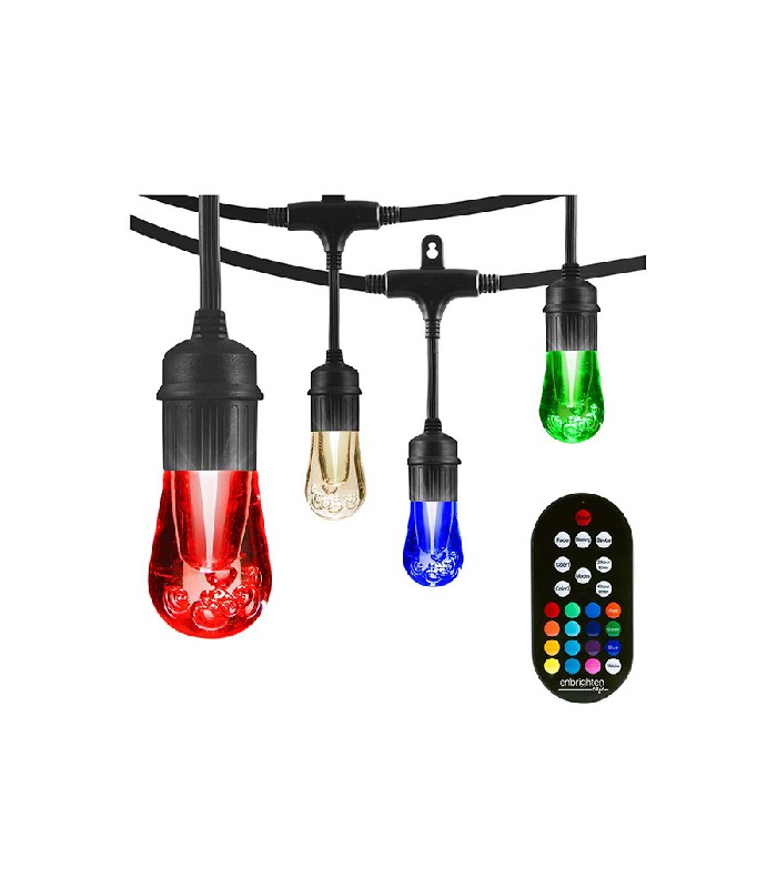 RGB LED String Lights - Indoor / Outdoor - 12 Bulbs - 7.3 M